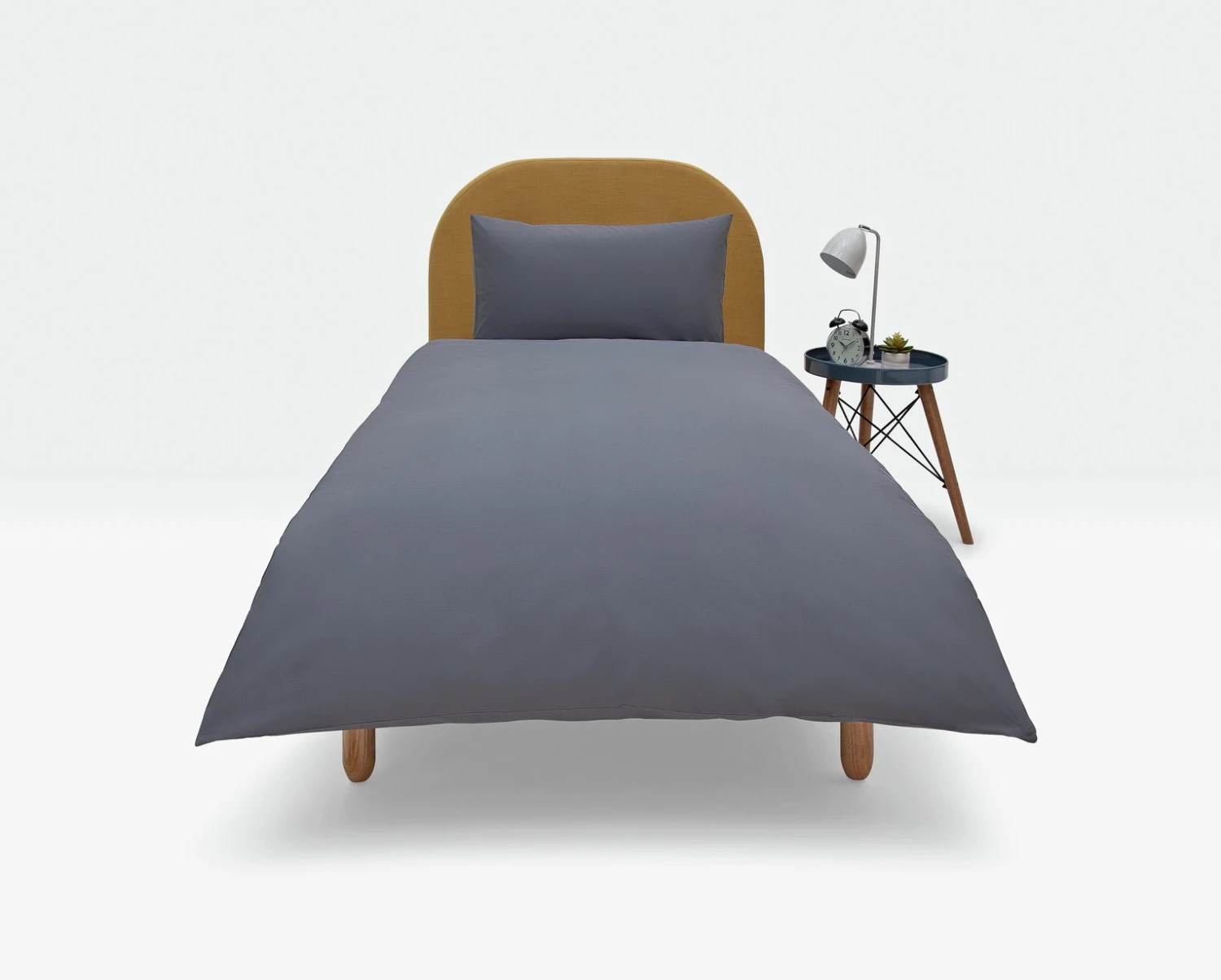 Habitat Cotton Rich Plain Charcoal Bedding Set - Single 4 Habitat Cotton Rich Plain Charcoal Bedding Set - Single - Image 4