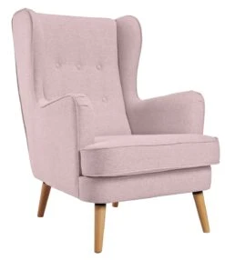Habitat Callie Fabric Wingback Chair - Blush Pink -Home Furnishing Store 8839895 R Z004A