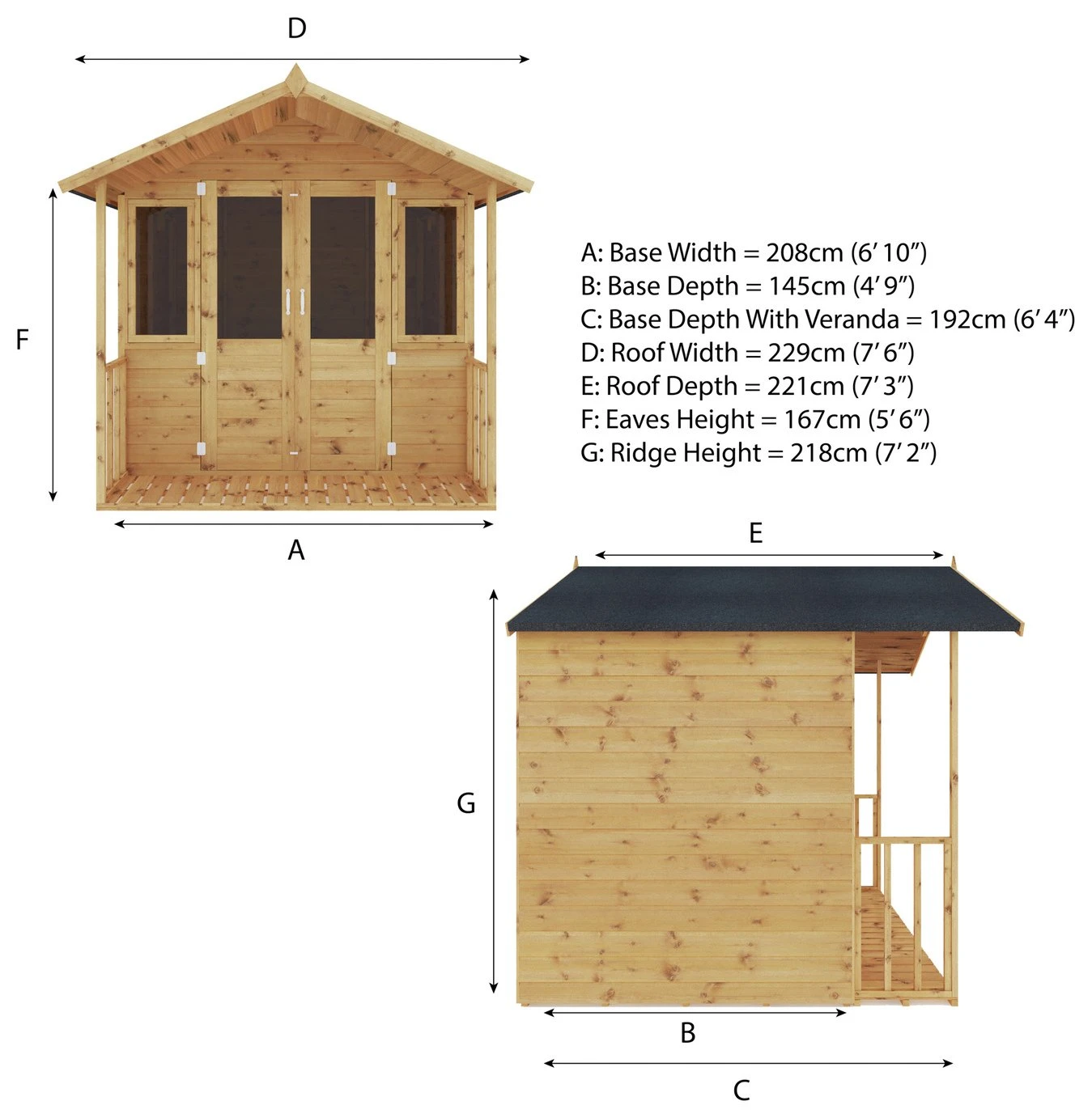 Mercia Wooden Traditional Summerhouse - 7 X 7ft 5 Mercia Wooden Traditional Summerhouse - 7 X 7ft - Image 5