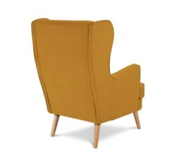 Habitat Callie Fabric Wingback Chair - Mustard -Home Furnishing Store 8887562 R Z003A