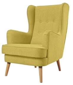 Habitat Callie Fabric Wingback Chair - Mustard -Home Furnishing Store 8887562 R Z004A