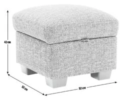Habitat Lisbon Fabric Storage Footstool - Charcoal -Home Furnishing Store 8909086 R E001