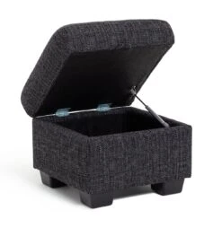 Habitat Lisbon Fabric Storage Footstool - Charcoal -Home Furnishing Store 8909086 R Z003A