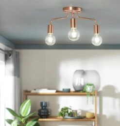 Habitat Rayner Steel LED Flush Ceiling Light - Rosegold -Home Furnishing Store 8927226 R Z002C