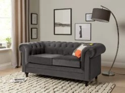Habitat Chesterfield Velvet 2 Seater Sofa - Charcoal -Home Furnishing Store 8935782 R Z001C