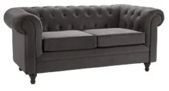 Habitat Chesterfield Velvet 2 Seater Sofa - Charcoal -Home Furnishing Store 8935782 R Z004A