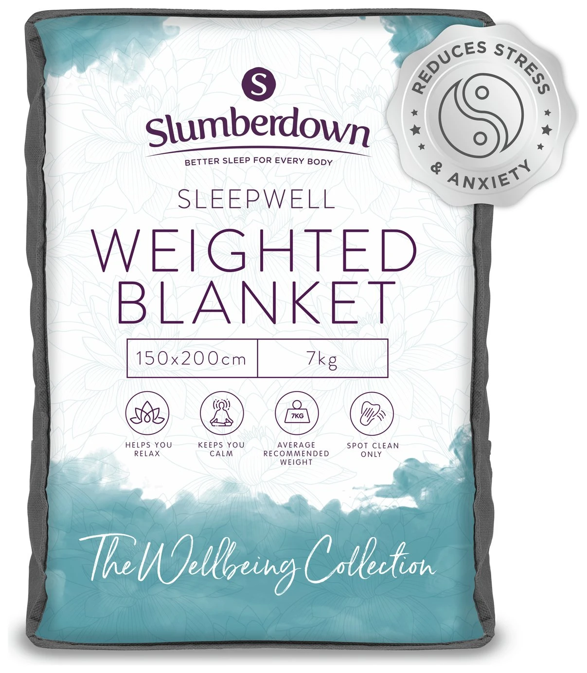 Slumberdown Wellbeing Weighted Adults Blanket - 7kg 1 Slumberdown Wellbeing Weighted Adults Blanket - 7kg