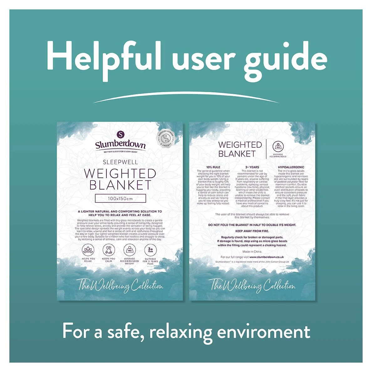 Slumberdown Wellbeing Weighted Adults Blanket - 7kg 9 Slumberdown Wellbeing Weighted Adults Blanket - 7kg - Image 9