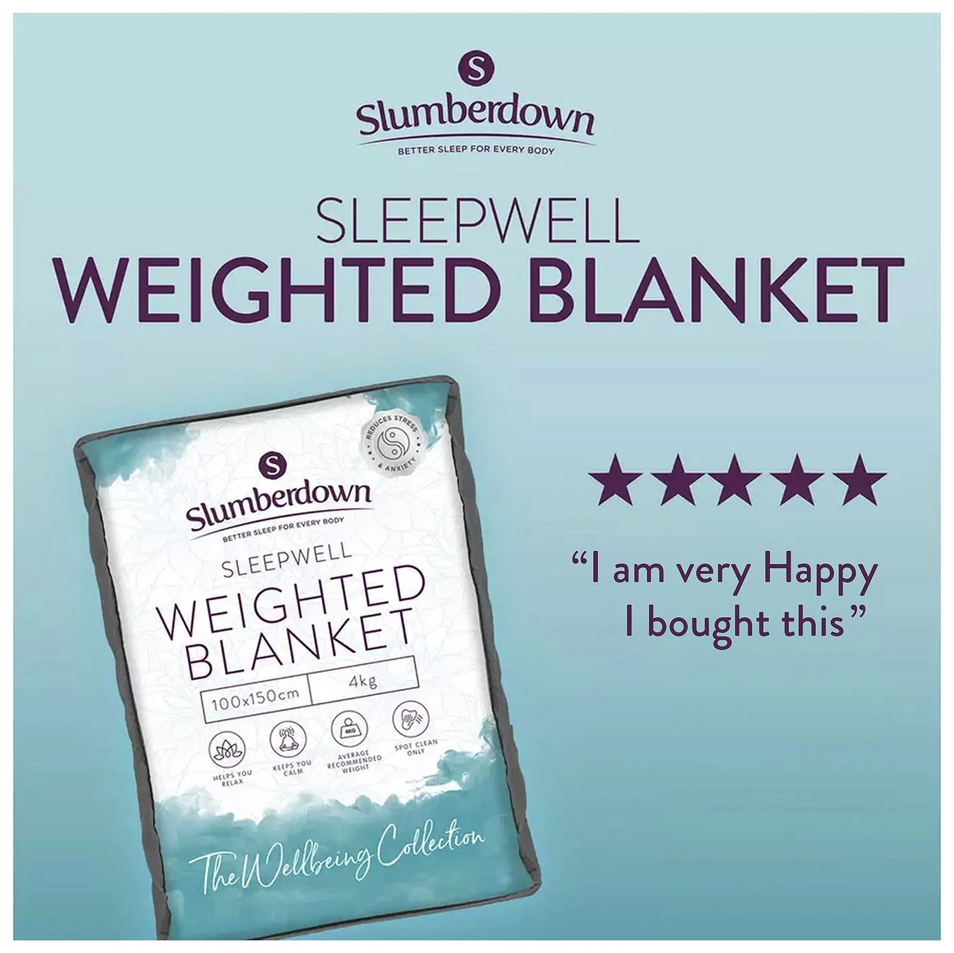 Slumberdown Wellbeing Kids Weighted Blanket - 4Kg 2 Slumberdown Wellbeing Kids Weighted Blanket - 4Kg - Image 2