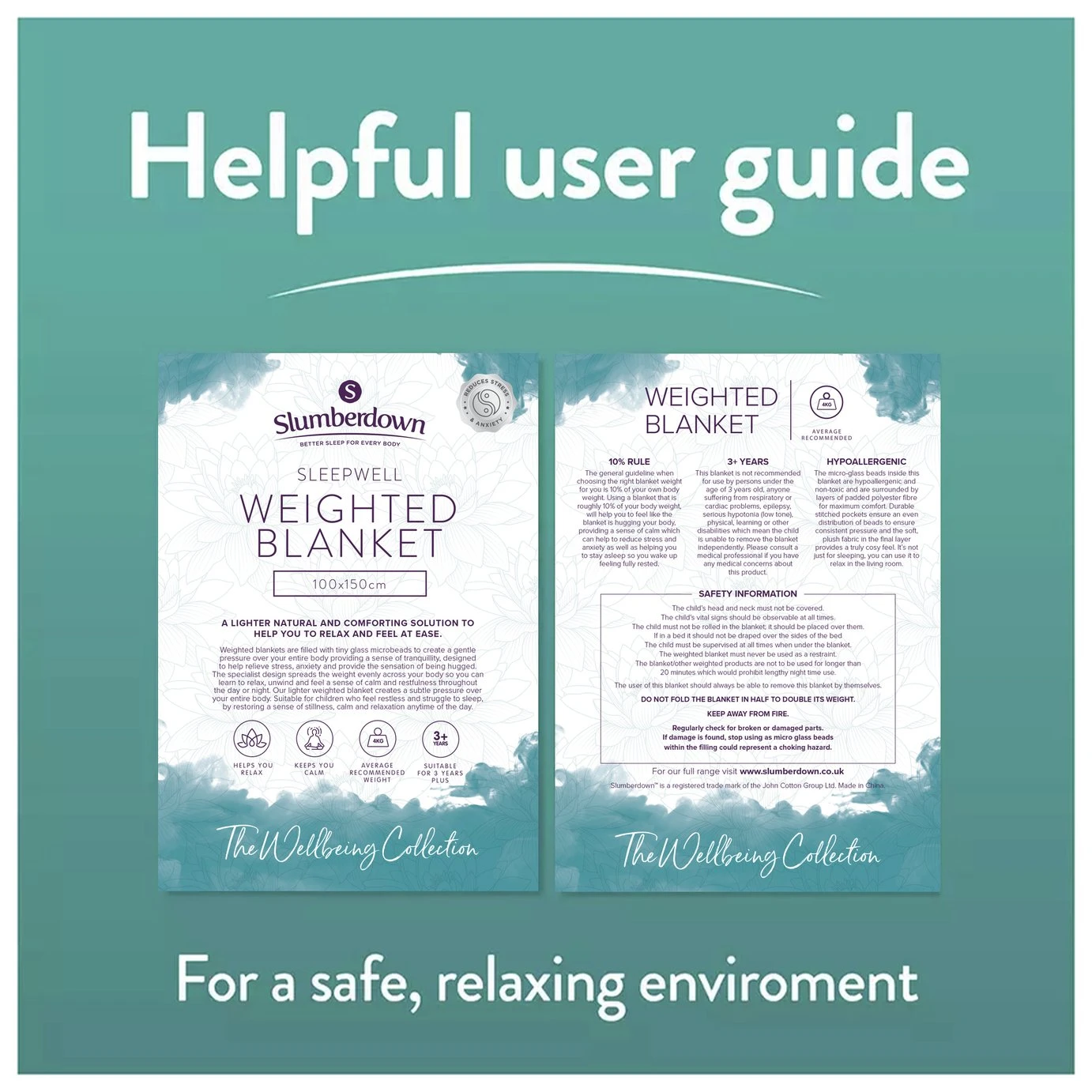 Slumberdown Wellbeing Kids Weighted Blanket - 4Kg 8 Slumberdown Wellbeing Kids Weighted Blanket - 4Kg - Image 8