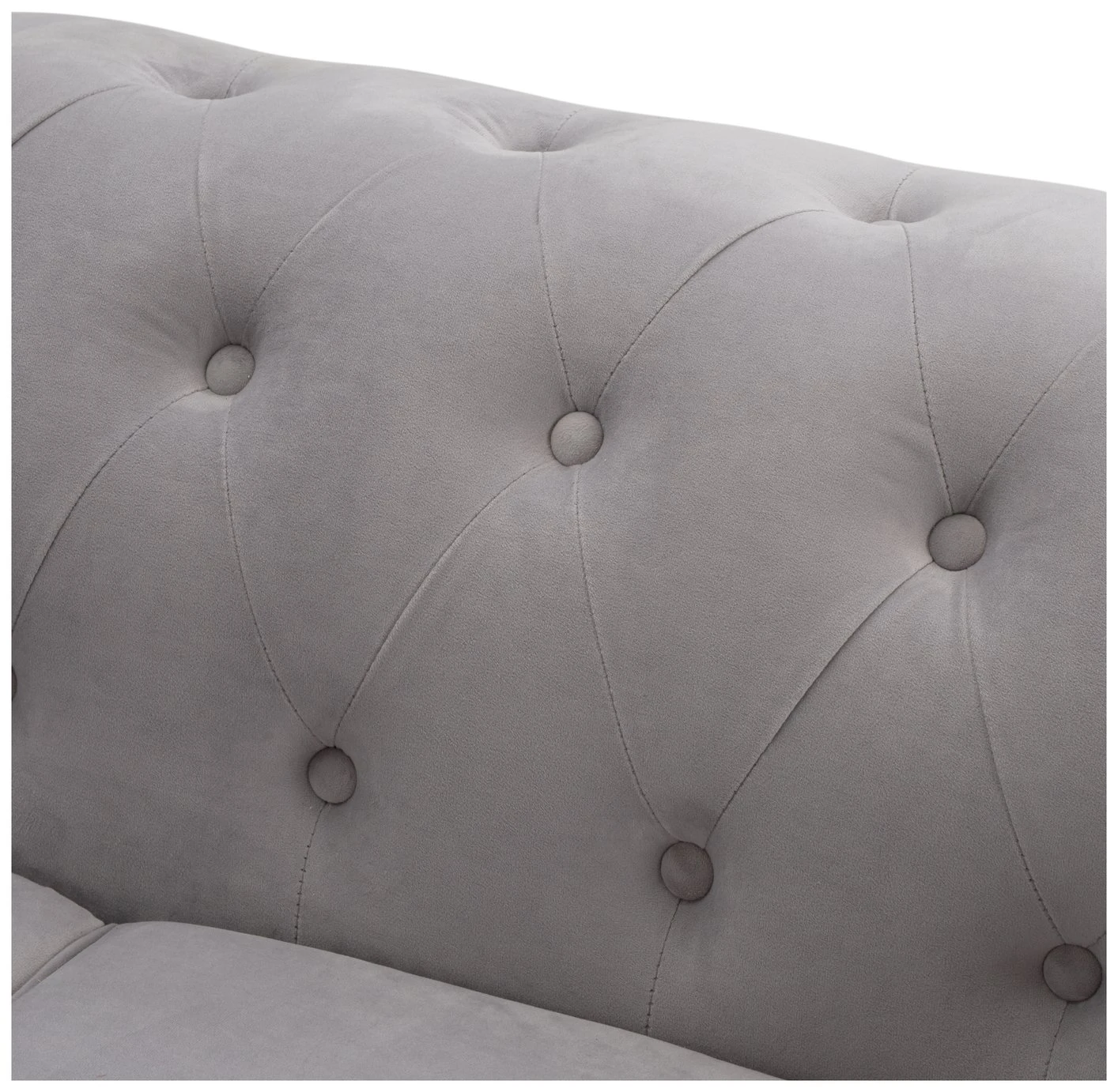 Habitat Chesterfield Velvet 2 Seater Sofa - Light Grey 8 Habitat Chesterfield Velvet 2 Seater Sofa - Light Grey - Image 8