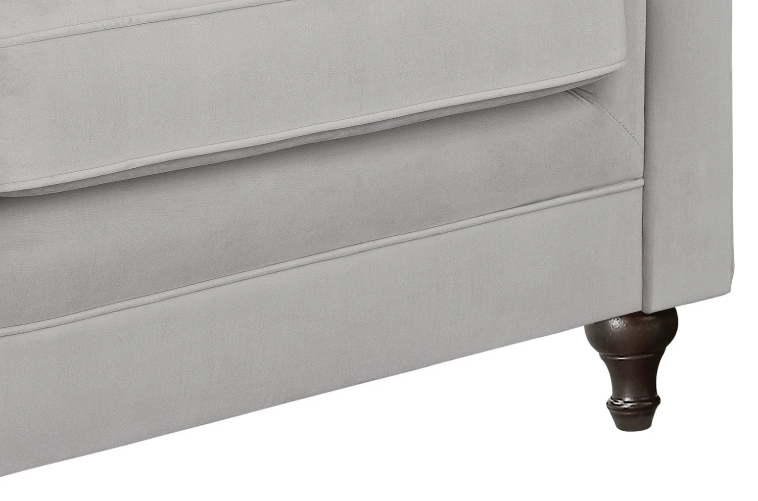Habitat Chesterfield Velvet 2 Seater Sofa - Light Grey 10 Habitat Chesterfield Velvet 2 Seater Sofa - Light Grey - Image 10