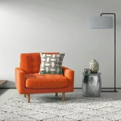 Habitat Fenner Velvet Fabric Armchair - Orange -Home Furnishing Store 8962982 R Z002C