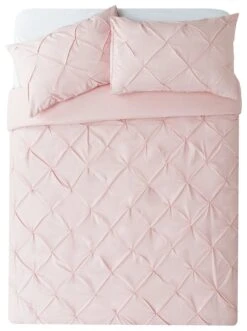 Habitat Hadley Pintuck Blush Pink Bedding Set - Double -Home Furnishing Store 9161397 R Z002A