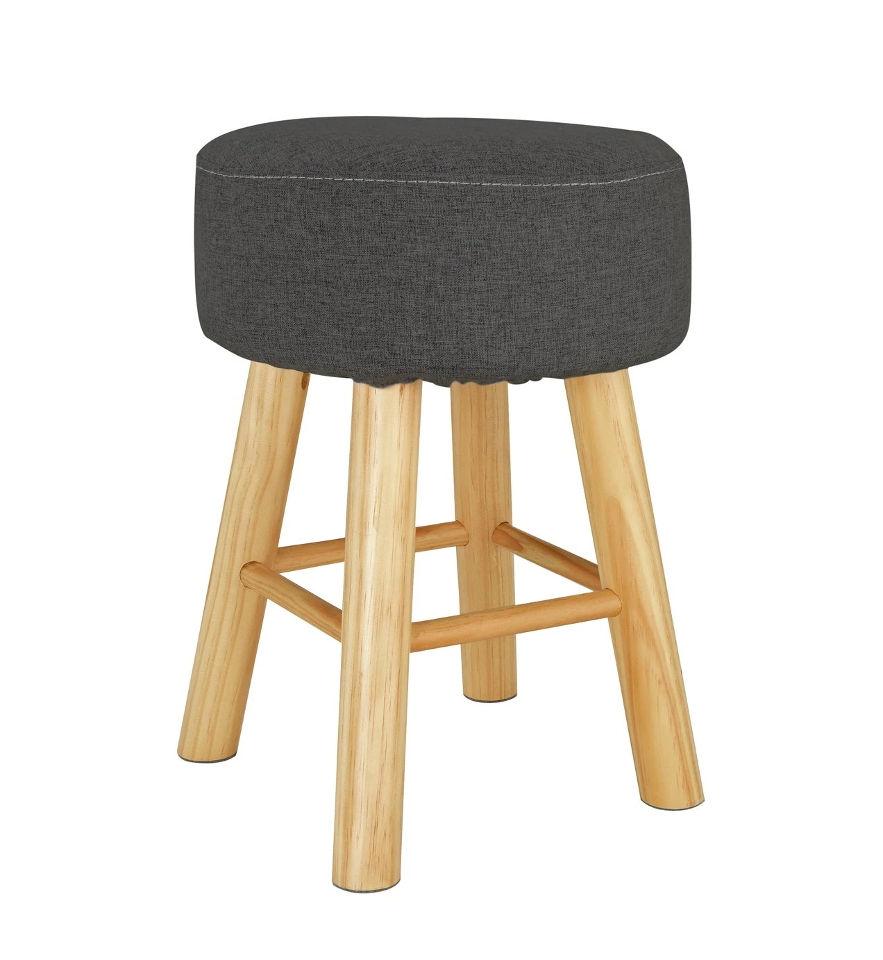 Habitat Sophie Small Fabric Stool - Charcoal 2 Habitat Sophie Small Fabric Stool - Charcoal - Image 2