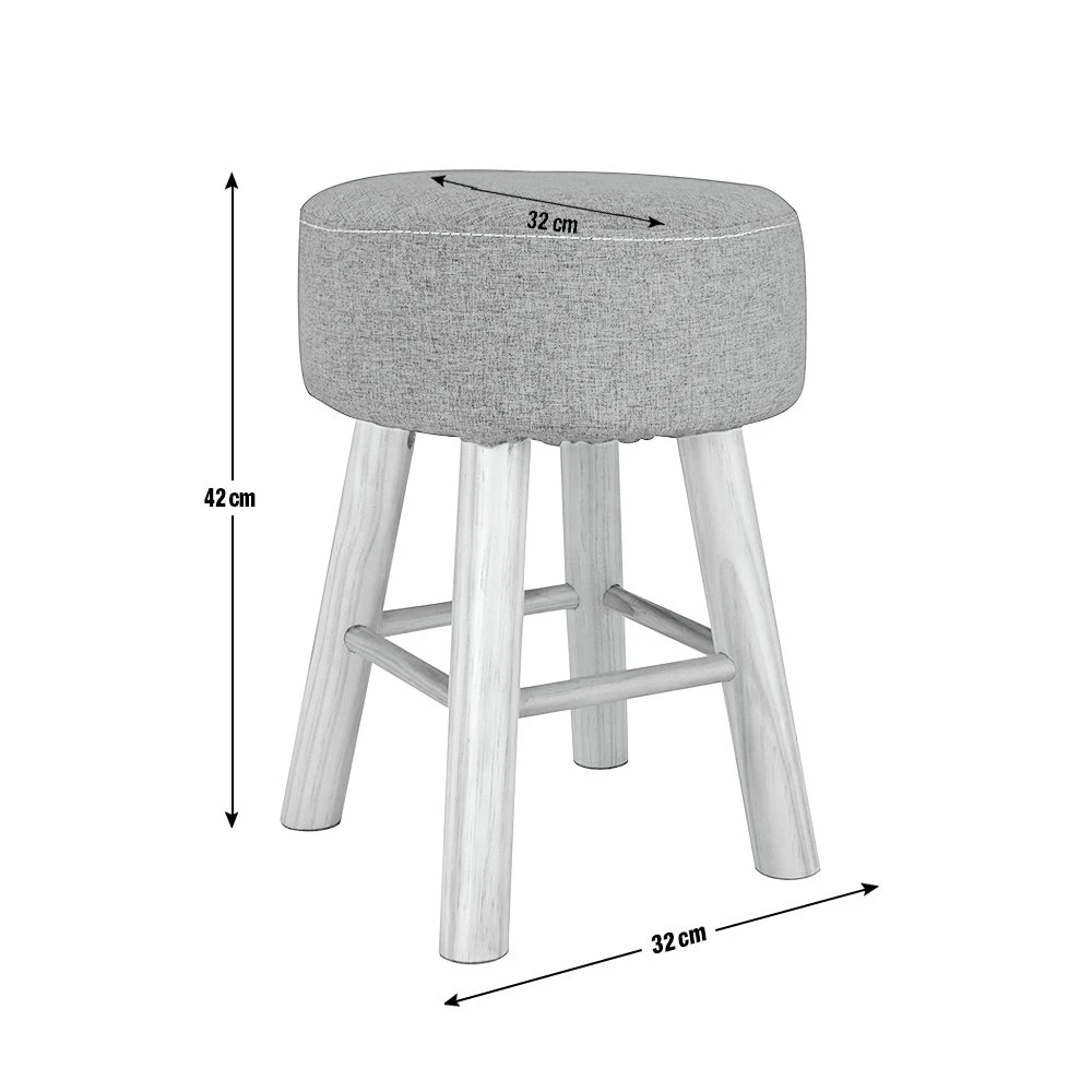 Habitat Sophie Small Fabric Stool - Light Grey 5 Habitat Sophie Small Fabric Stool - Light Grey - Image 5