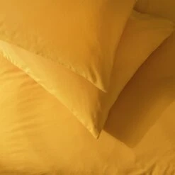 Habitat Stonewashed Cotton Plain Mustard Bedding Set -Double -Home Furnishing Store 9189252 R Z004C