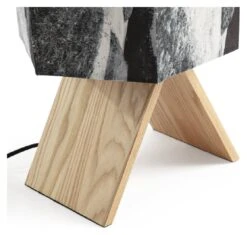 Habitat Whiteleaf Printed Column Floor Lamp - Black & White -Home Furnishing Store 9201910 R Z003A