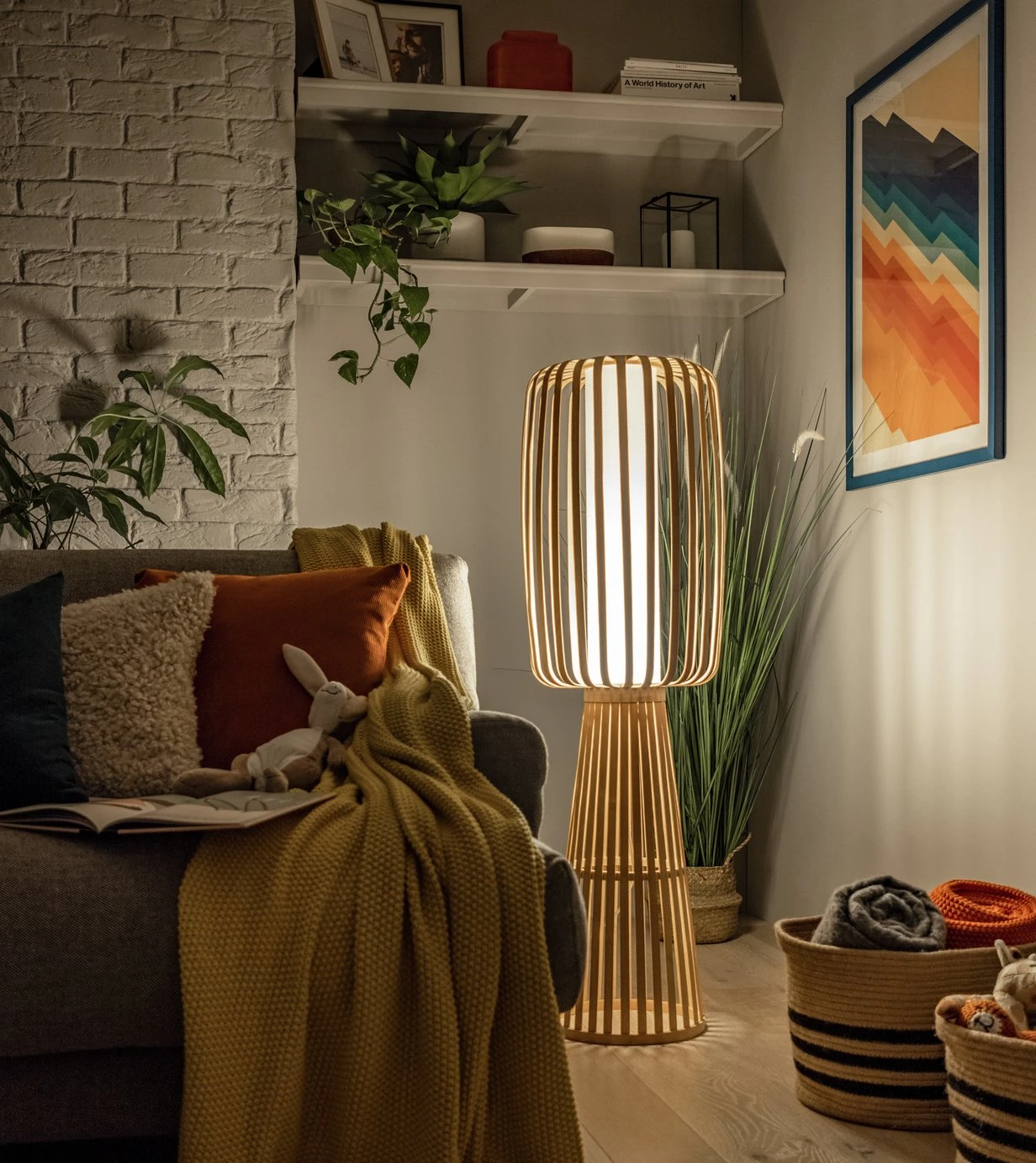 Habitat Achille Japonica Floor Lamp - Ash 8 Habitat Achille Japonica Floor Lamp - Ash - Image 8