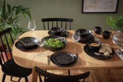 Habitat Preto 12 Piece Stoneware Dinner Set - Black -Home Furnishing Store 9310708 R Z003C
