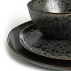 Habitat Preto 12 Piece Stoneware Dinner Set - Black -Home Furnishing Store 9310708 R Z004A