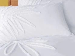 Habitat Cotton Tufted Leaf White Bedding Set - Double -Home Furnishing Store 9328587 R Z004A