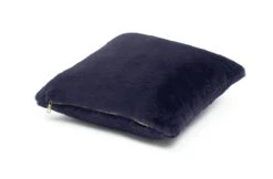 Habitat Plain Faux Fur Cushion - Navy - 43x43cm -Home Furnishing Store 9393804 R Z003A
