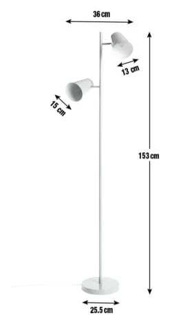 Habitat Iras Double Head Floor Lamp - Grey -Home Furnishing Store 9404779 R E001