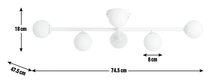 Habitat Alonso 6 Light Flush To Ceiling Light - White 3 Habitat Alonso 6 Light Flush To Ceiling Light - White - Image 3