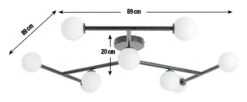 Habitat Alonso 9 Light Flush To Ceiling Light -Black & White -Home Furnishing Store 9405998 R E001
