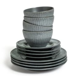 Habitat 12 Piece Stoneware Felicity Dinner Set - Blue 11 Habitat 12 Piece Stoneware Felicity Dinner Set - Blue -Home Furnishing Store 9410251 R Z002A