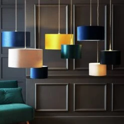 Habitat 40cm Velvet Shade - Navy -Home Furnishing Store 9431508 R Z005C