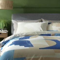Habitat Geo Blue & Cream Bedding Set - Single -Home Furnishing Store 9441897 R Z004A