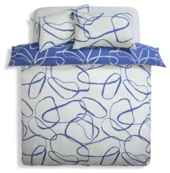 Habitat Linear Pebbles Blue & White Bedding Set - Single 12 Habitat Linear Pebbles Blue & White Bedding Set - Single -Home Furnishing Store 9441938 R Z004A