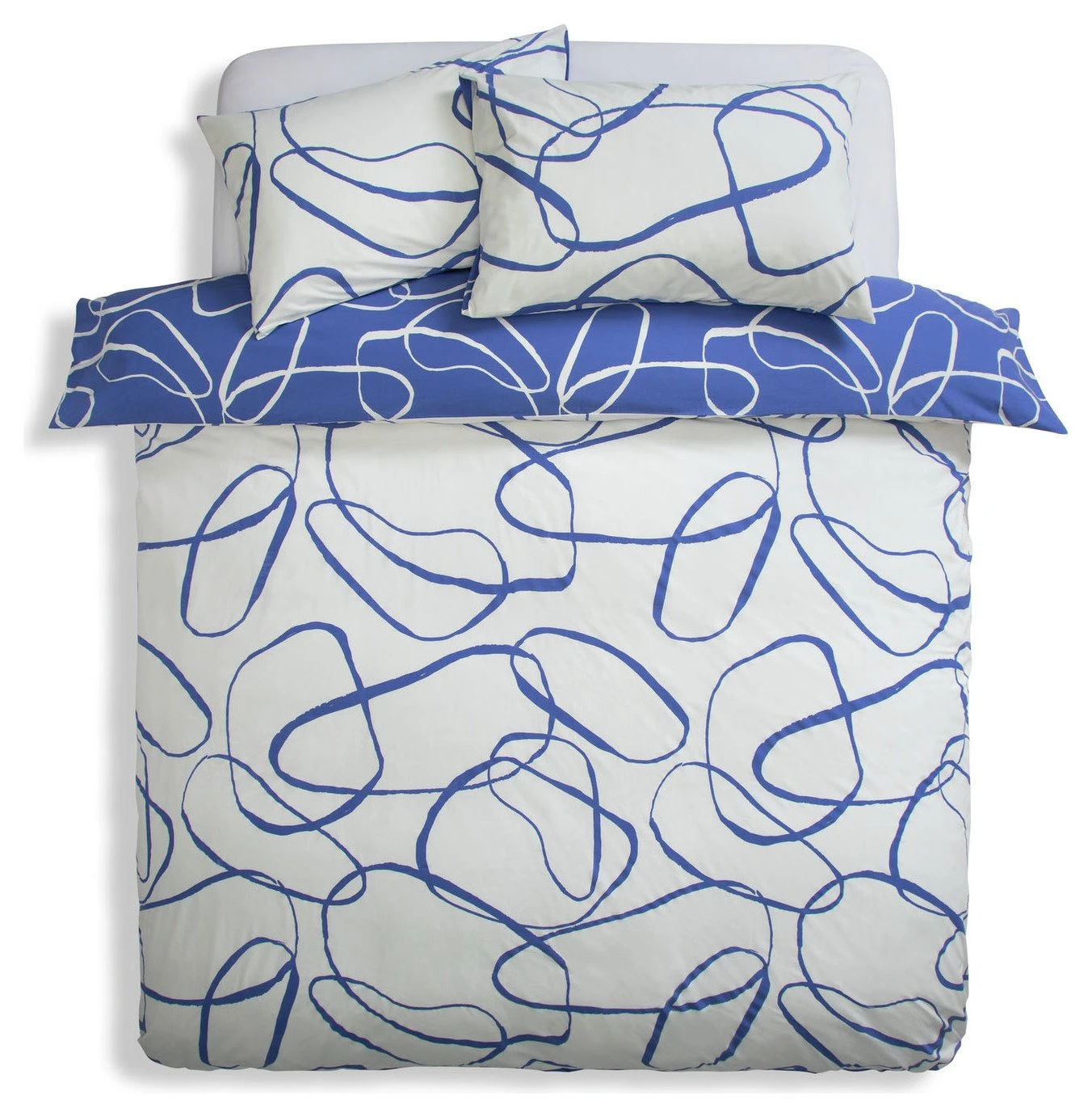 Habitat Linear Pebbles Blue & White Bedding Set - Single 5 Habitat Linear Pebbles Blue & White Bedding Set - Single - Image 5