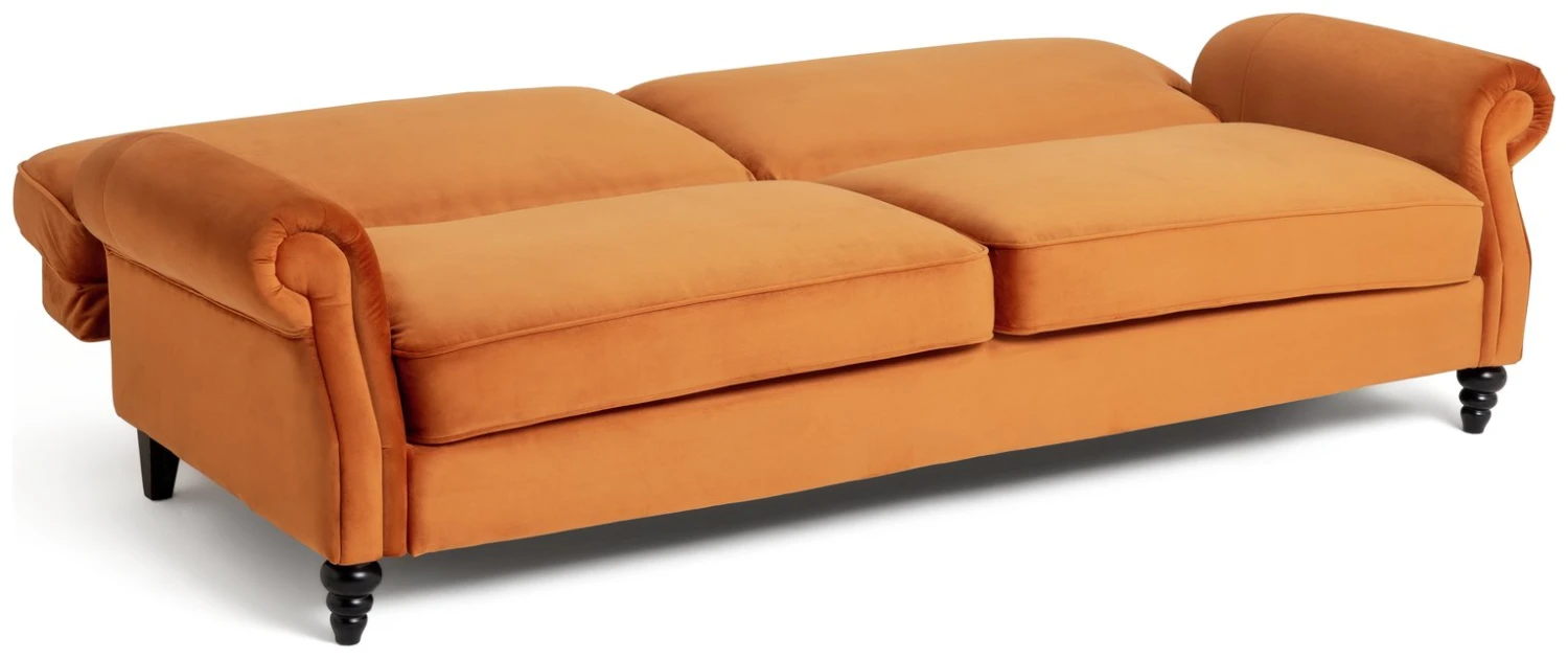 Habitat Joel 3 Seater Fabric Clic Clac Sofa Bed - Orange 4 Habitat Joel 3 Seater Fabric Clic Clac Sofa Bed - Orange - Image 4
