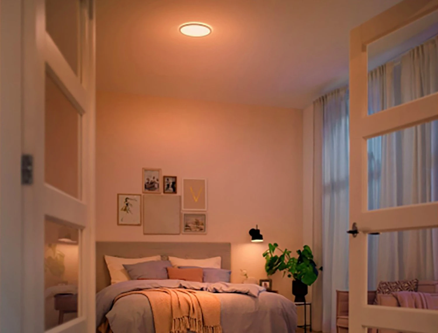 Philips Super Slim Flush To Ceiling Light - Black 1 Philips Super Slim Flush To Ceiling Light - Black