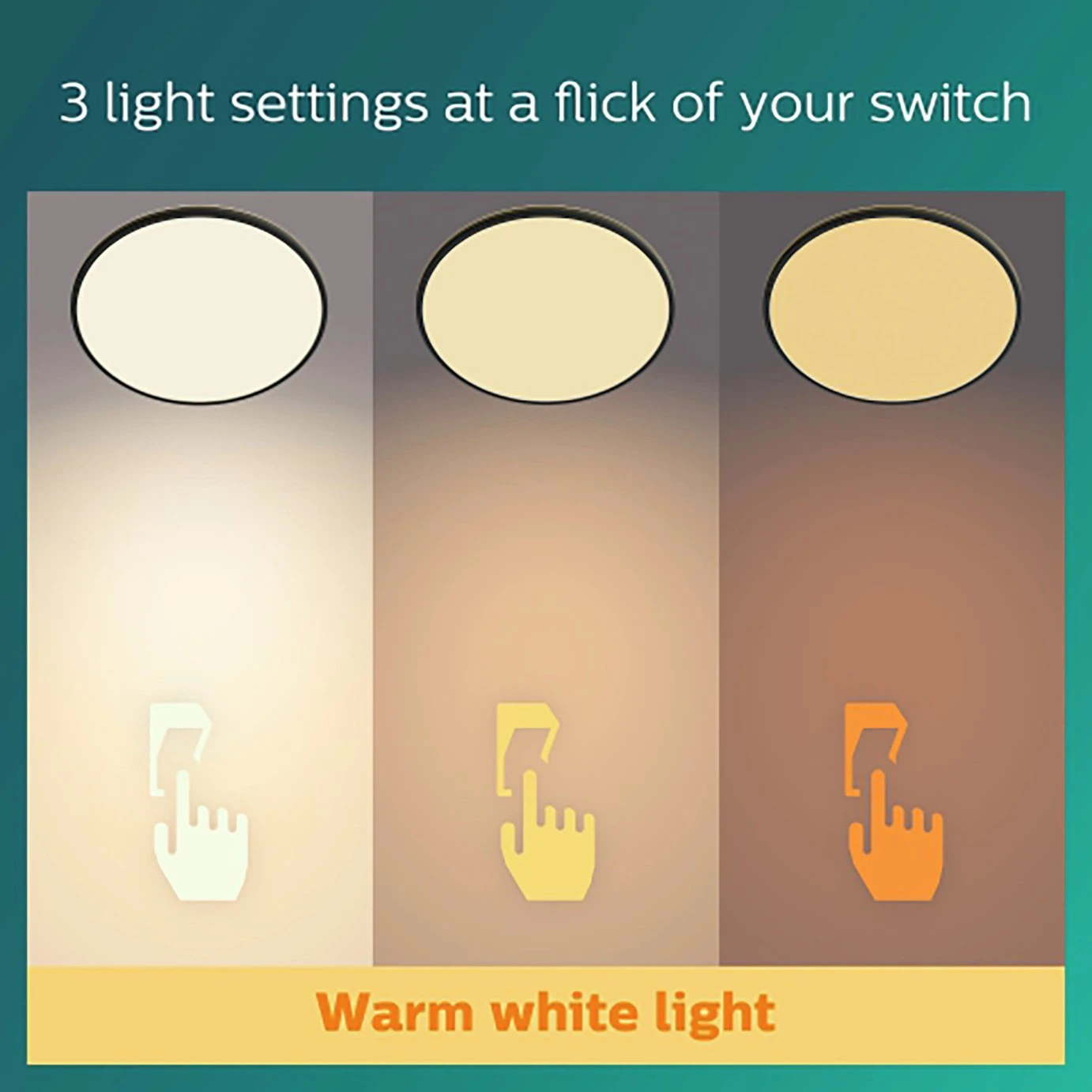 Philips Super Slim Flush To Ceiling Light - Black 6 Philips Super Slim Flush To Ceiling Light - Black - Image 6