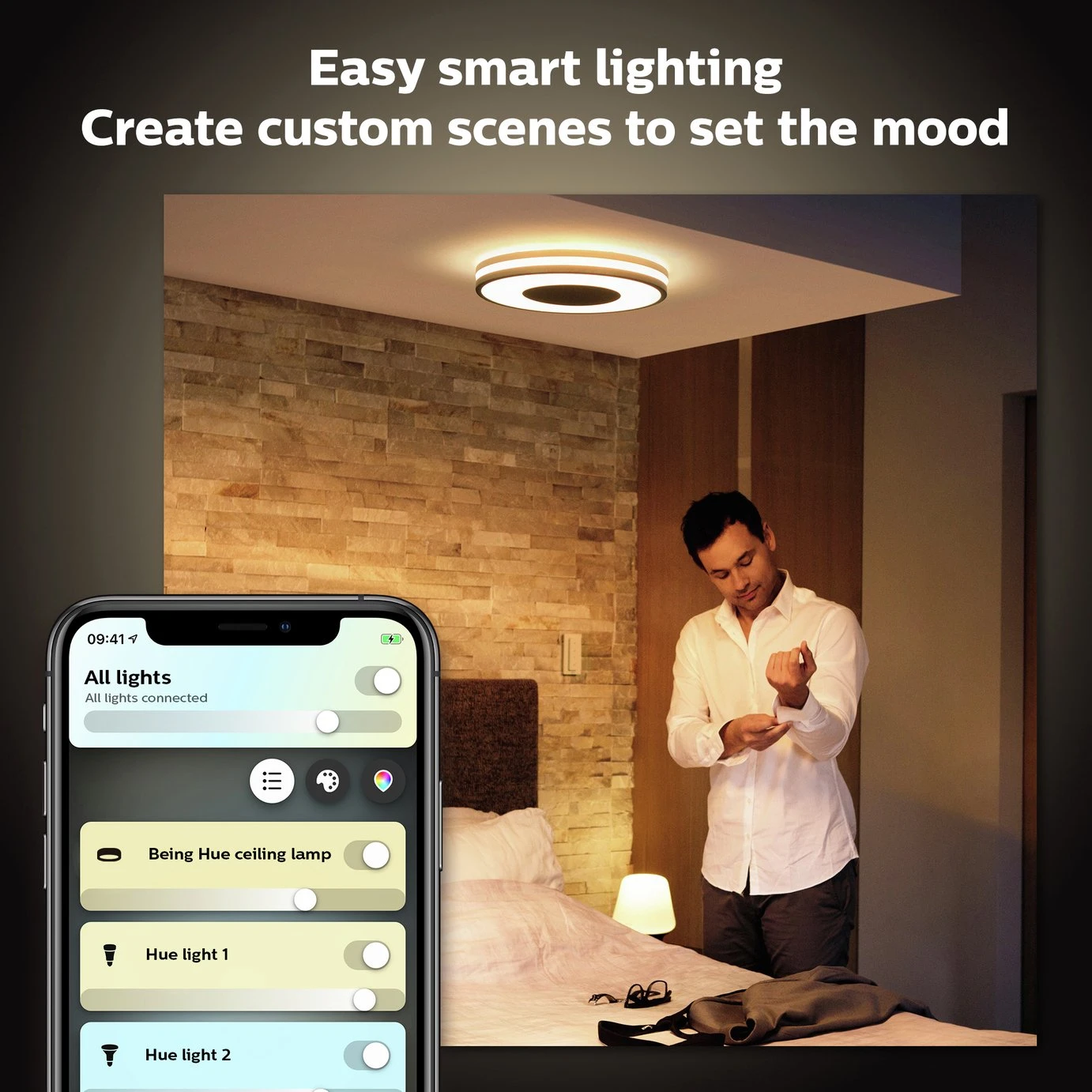 Philips Hue Being Flush To Ceiling Light - Black 3 Philips Hue Being Flush To Ceiling Light - Black - Image 3
