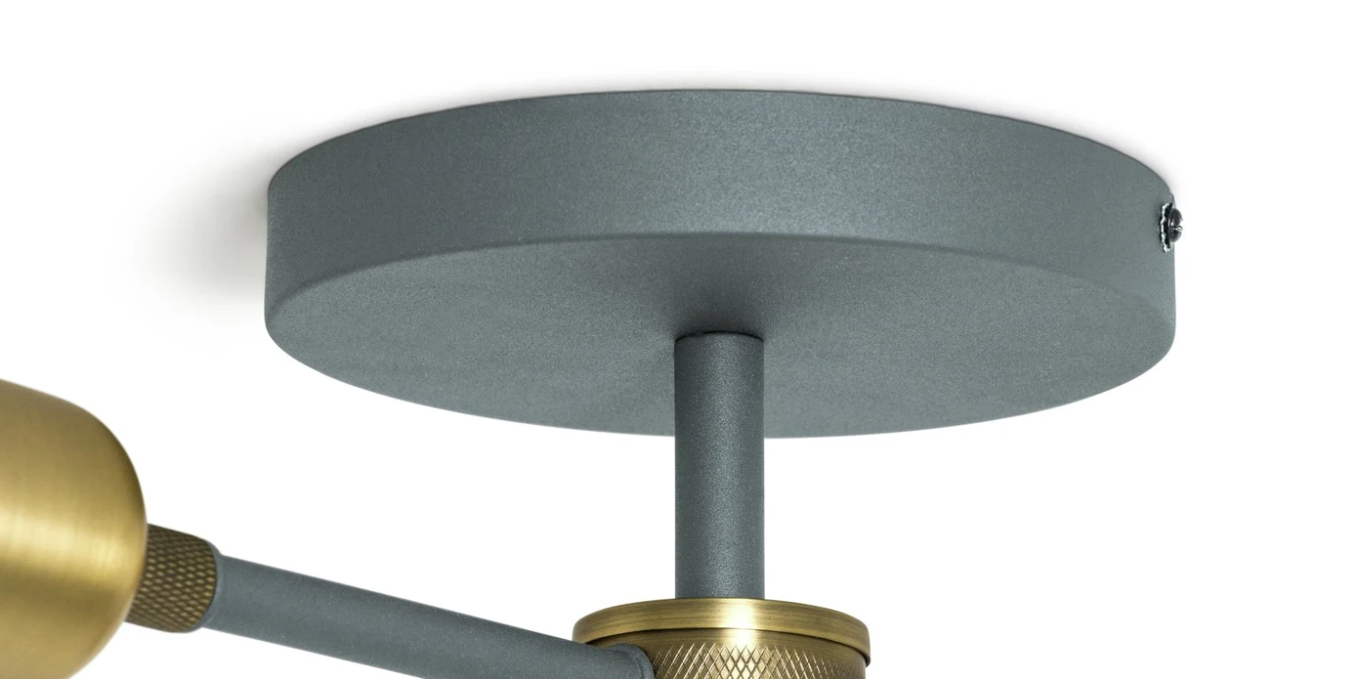 Habitat Tay 4 Light Flush To Ceiling Light - Grey & Brass 4 Habitat Tay 4 Light Flush To Ceiling Light - Grey & Brass - Image 4