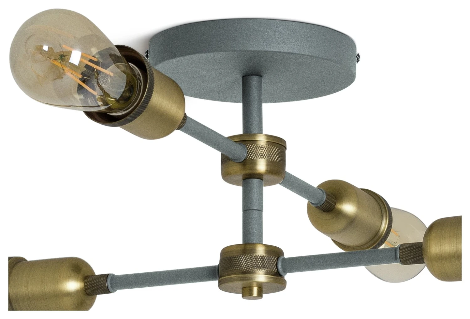 Habitat Tay 4 Light Flush To Ceiling Light - Grey & Brass 5 Habitat Tay 4 Light Flush To Ceiling Light - Grey & Brass - Image 5