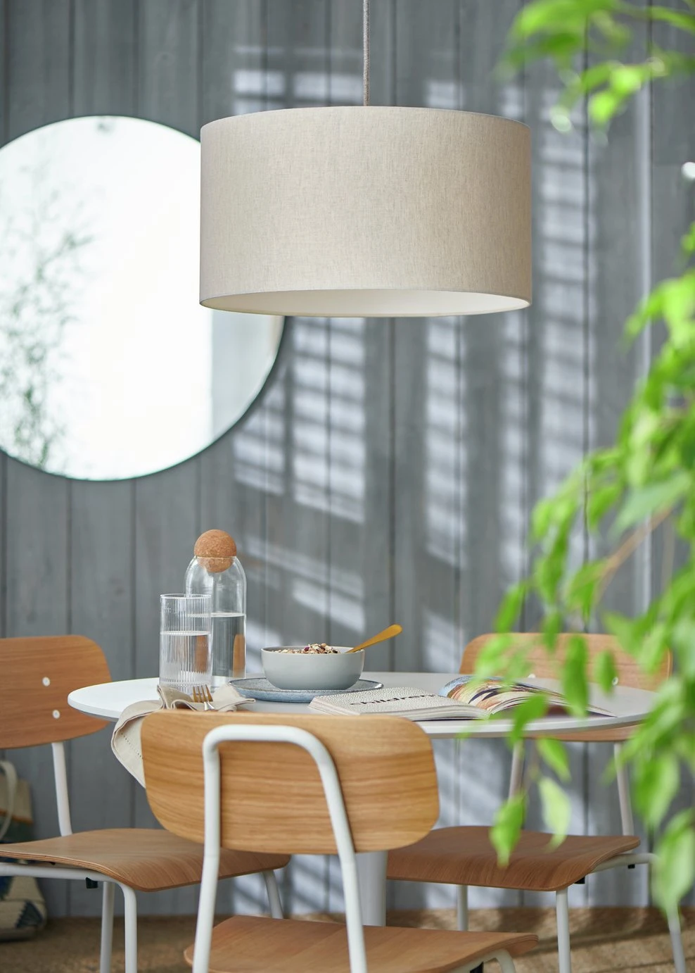 Habitat 49cm Linen Drum Shade - Oatmeal 5 Habitat 49cm Linen Drum Shade - Oatmeal - Image 5