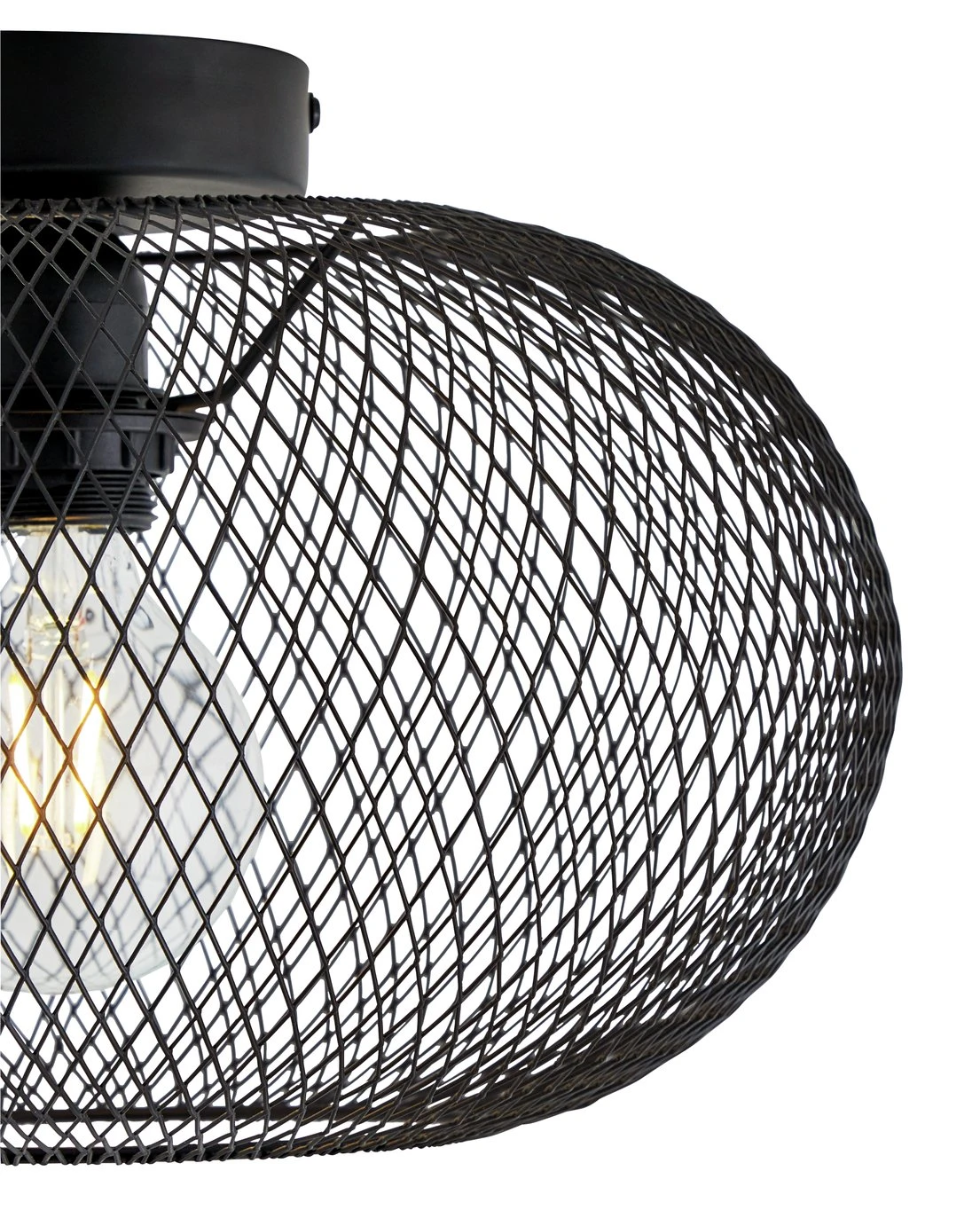 Habitat Tumba Mesh Flush To Ceiling Light - Black 3 Habitat Tumba Mesh Flush To Ceiling Light - Black - Image 3