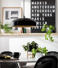 Habitat Abaya Spun Bamboo Pendant Shade - Black -Home Furnishing Store 9501108 R Z002C