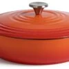 Habitat 4 Litre Cast Iron Shallow Casserole Dish - Orange