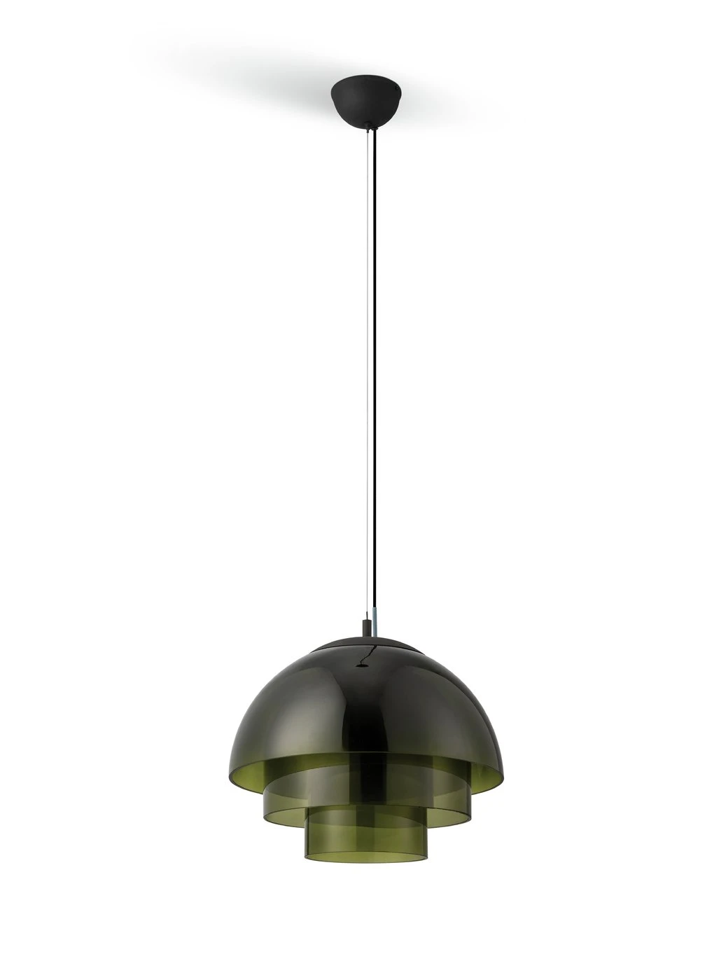 Habitat Zora 3 Tier Glass Pendant Light - Green 2 Habitat Zora 3 Tier Glass Pendant Light - Green - Image 2