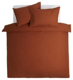 Habitat Cotton Linen Plain Rust Bedding Set - Double -Home Furnishing Store 9513914 R Z002A