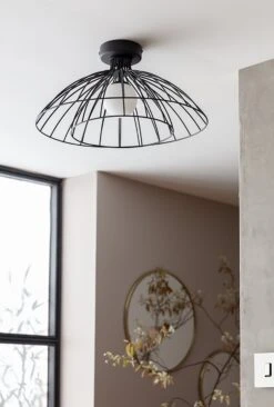 Habitat Kiso 2 Tier Opal Flush To Ceiling Light - Black -Home Furnishing Store 9516241 R Z002C