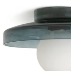 Habitat Jonna Bathroom Flush Ceiling Light -Dark Blue &Glass -Home Furnishing Store 9518799 R Z003A