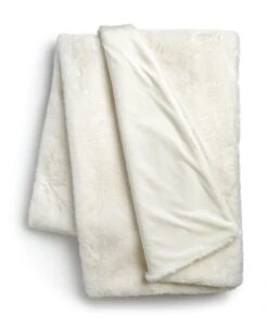 Habitat Faux Fur Plain Throw - Cream - 125x150cm